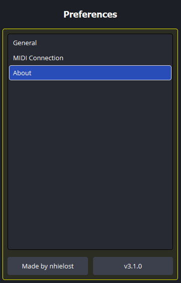 Preferences View: About